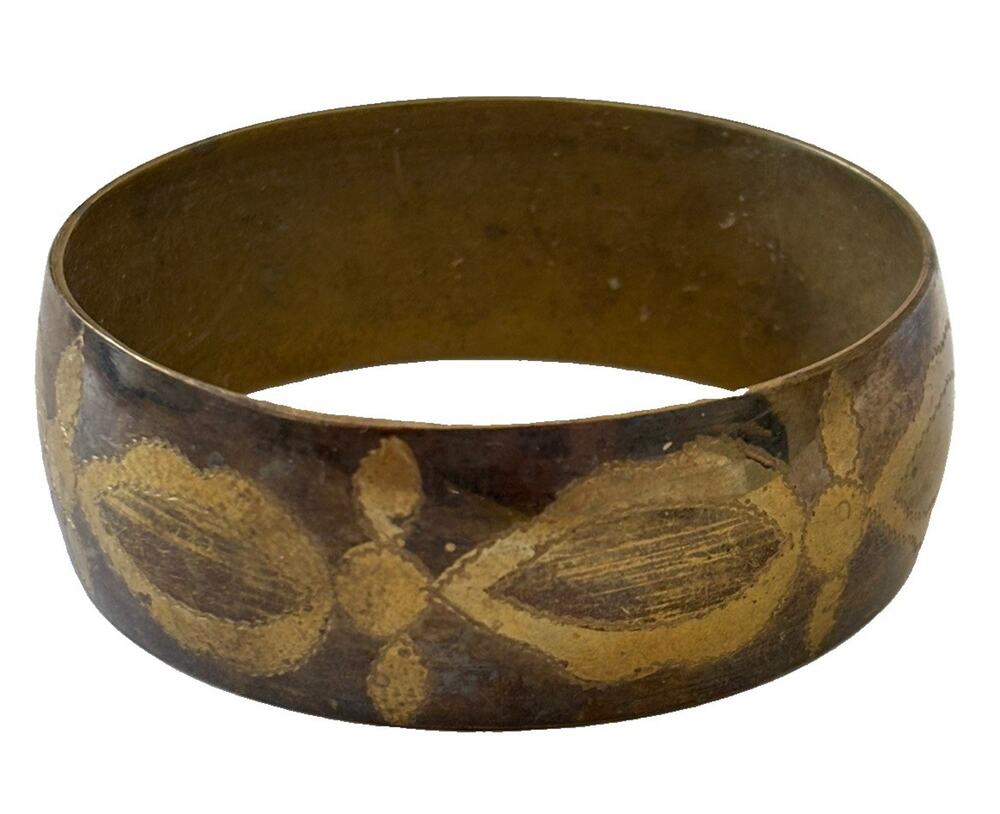 brass bangle bracelet vintage cuff